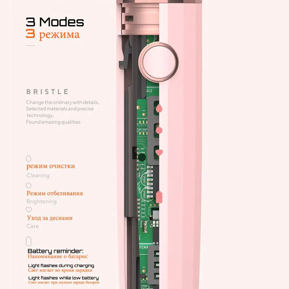 MUTTUS электрическая зубная щетка для женщин с портативной и IPX7 водонепроницаемый