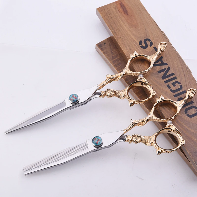 Высокое качество Парикмахерские ножницы золотой держатель 6 дюймов