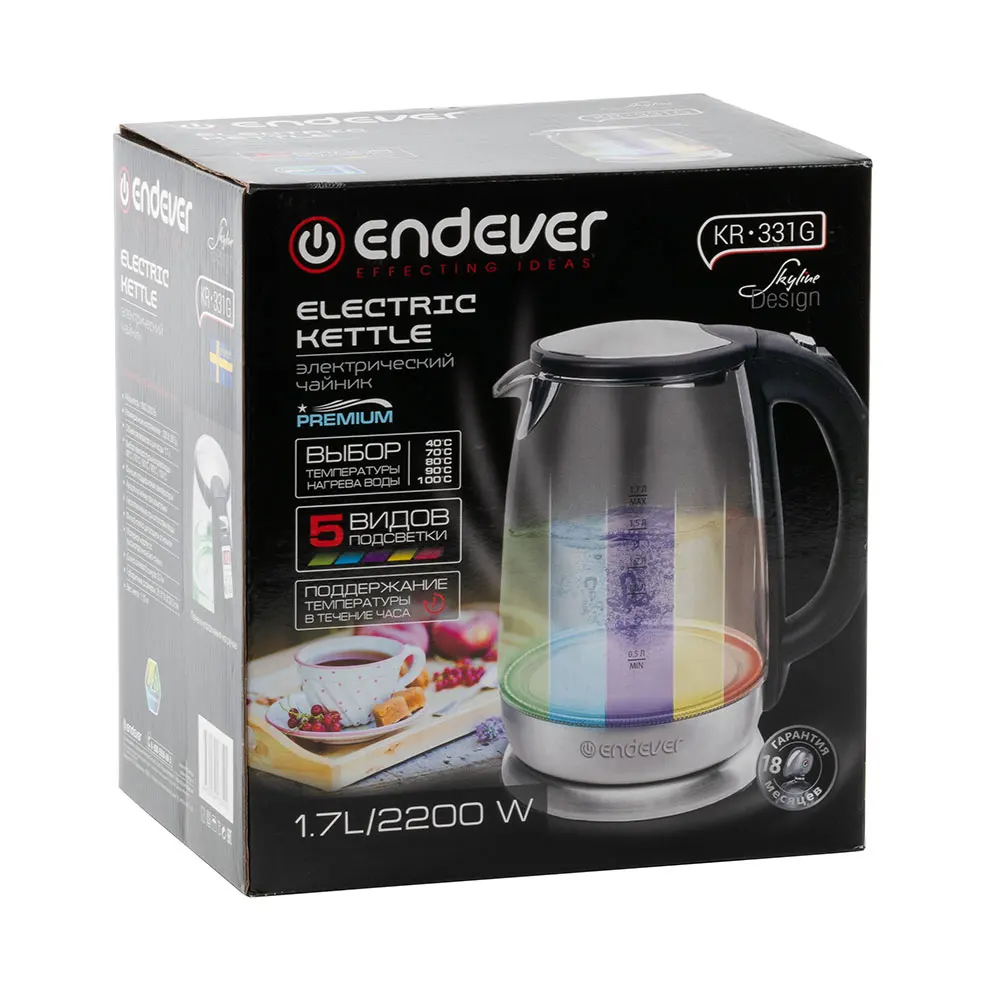 Чайник электрический Endever Skyline KR-331G объем 1.7л max 2200Вт. | Бытовая техника