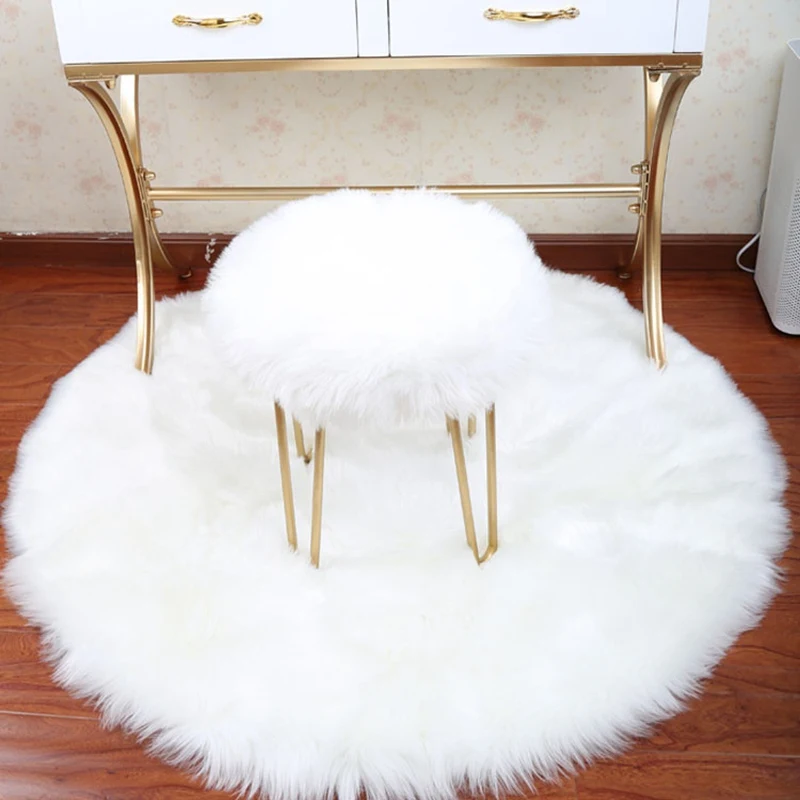 

Soft Artificial Sheepskin Rug Bedroom Mat Wool Warm Hairy Carpet Chair Cover Home Docoration Seat Fur Pad 30*30CM