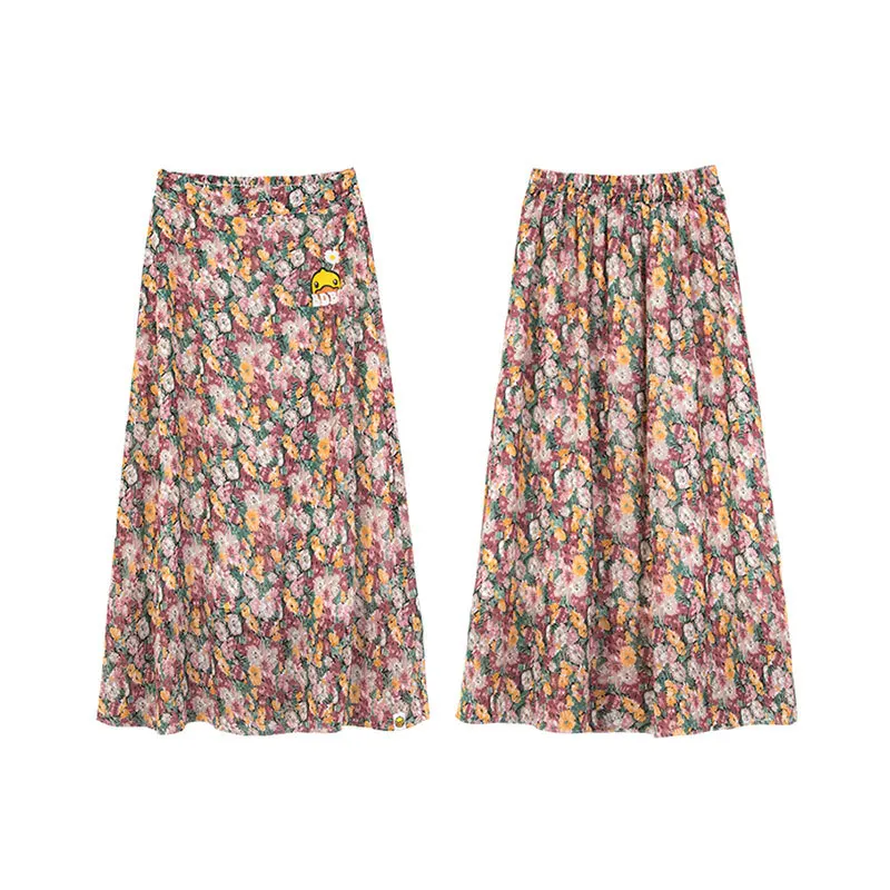 

Skirts Women 2021bd 2021 Summer New Floral Dress Sweet Flab Hiding A- line Floral Skirt 3825stb263