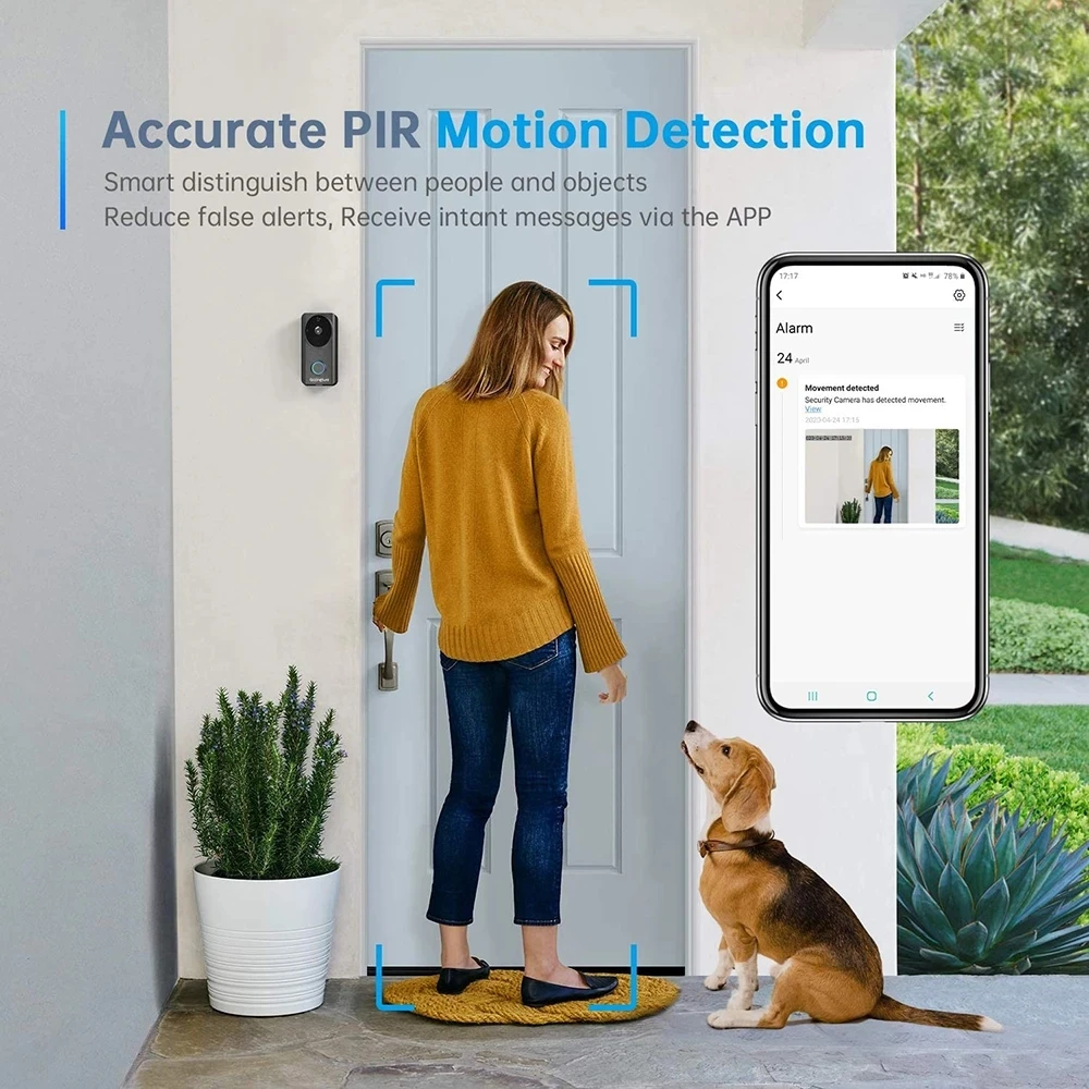 720P Tuya Smart видео-дверной звонок Беспроводной видео в режиме реального времени