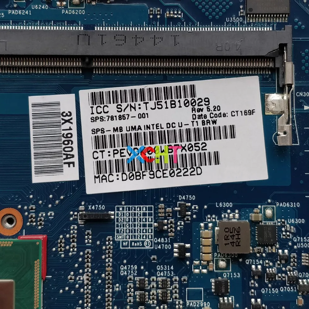 Для HP EliteBook 820 G2 781857-001 781857-501 781857-601 w i7-5500U Процессор UMA 6050A2635701-MB-A01 материнская плата