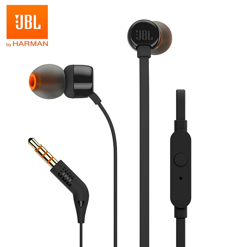 

JBL T110 3.5mm Wired Earphones TUNE 110 Deep Bass Earbuds Headset Sports Earphone In-line Control Hands-free with Microphone