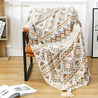 winter useful blankets things for home plush plaid decorative sofa knitted thermal bedspread on the bed yarn fleece blanket