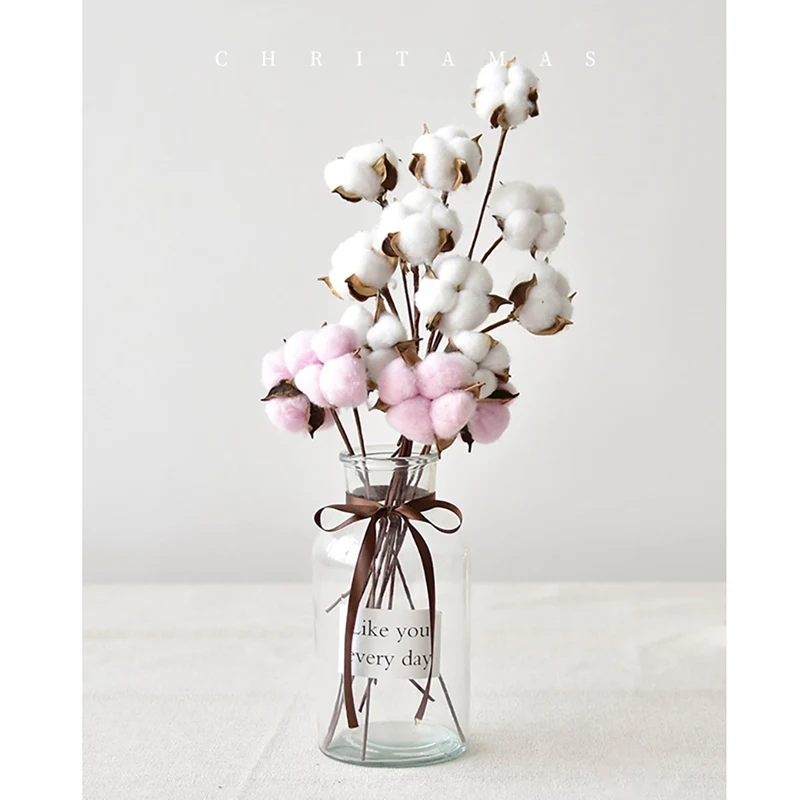 Искусственные хлопковые стебли цветы деревенский стиль ваза наполнитель для ВАЗ