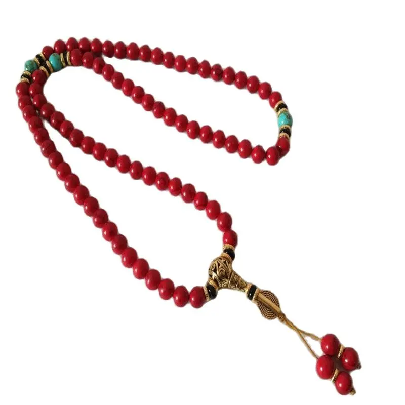 

China Tibet Tibetan Red Bodhi Buddhist Buddha Worry Prayer Bead Mala Bracelet Or Necklaces