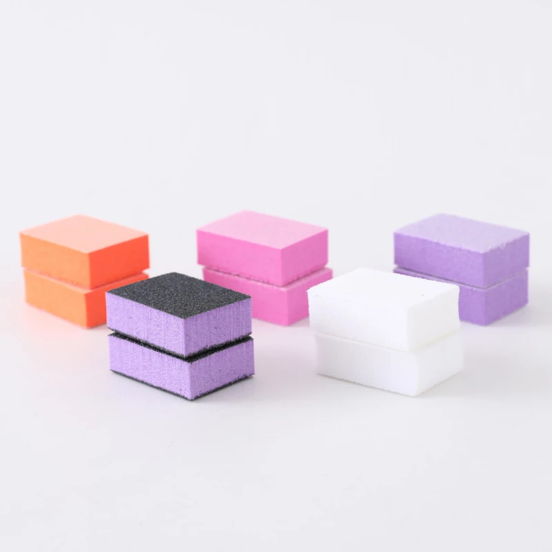 25/50 шт. двусторонних мини-пилок для ногтей цветная губка профессиональный буфер