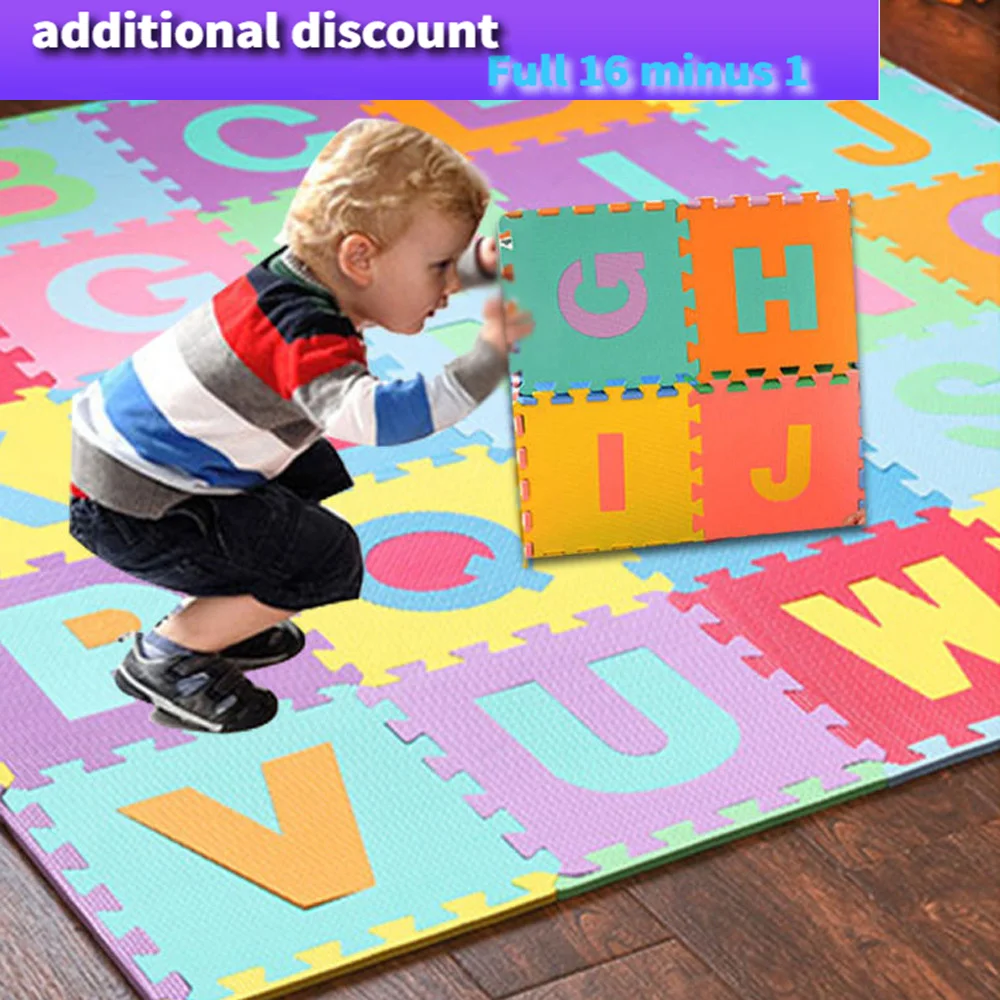 

26 шт., Детский мягкий коврик с буквами алфавита