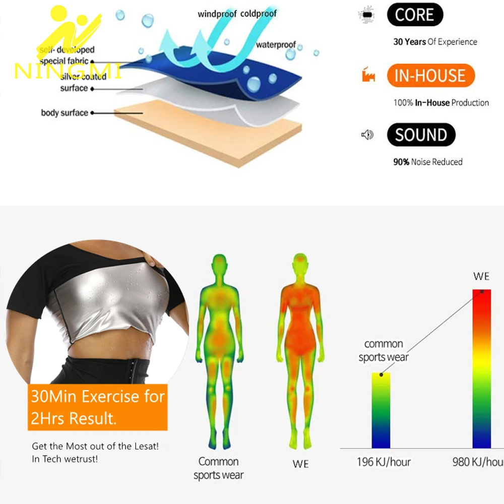 Женская футболка-сауна для похудения корректирующий жилет тела тренировочный
