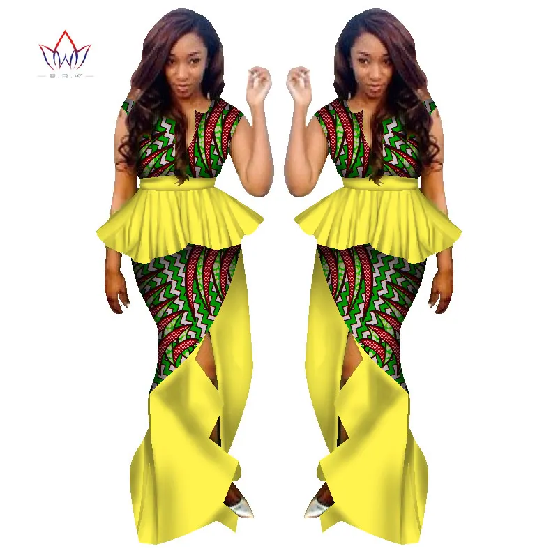 BRW традиционная африканская одежда для женщин комплект из 2 предметов с юбкой в