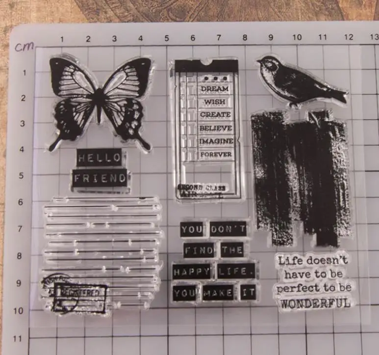 1 шт. креативный красивый бабочка птица прозрачный чистый силикон штамп для