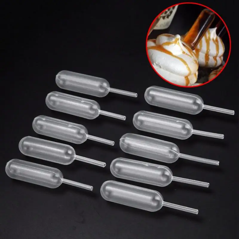 50/100Pcs Ice Cream Jelly Milkshake Droppers Straw Dropper Cake Disposable Injector 4ml Transfer Pipettes Cupcake Tools |