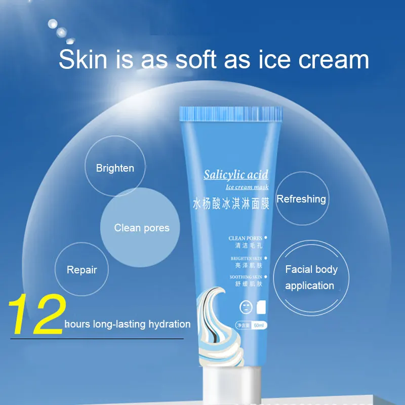 

Wholesale Salicylic Acid Ultra Cleansing Mask Ice Cream Mask Fades Acne Marks Blackheads Moisturizing Cleansing Portable M3