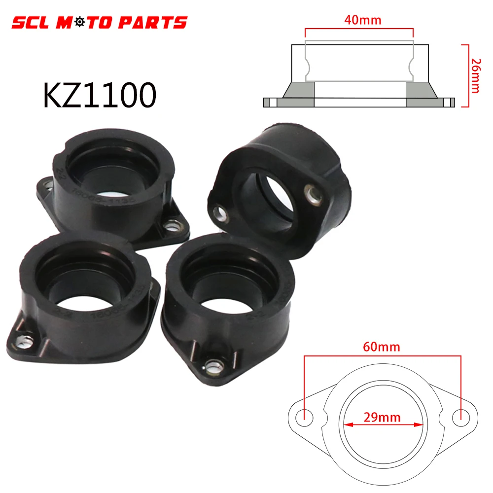 

ALconstar-Adapter 4Pcs Carburetor Intake Manifold Interface Boots For Kawasaki KZ1000 KZ1100 KZ1000J KZ1000K KZ1000M KZ1100A