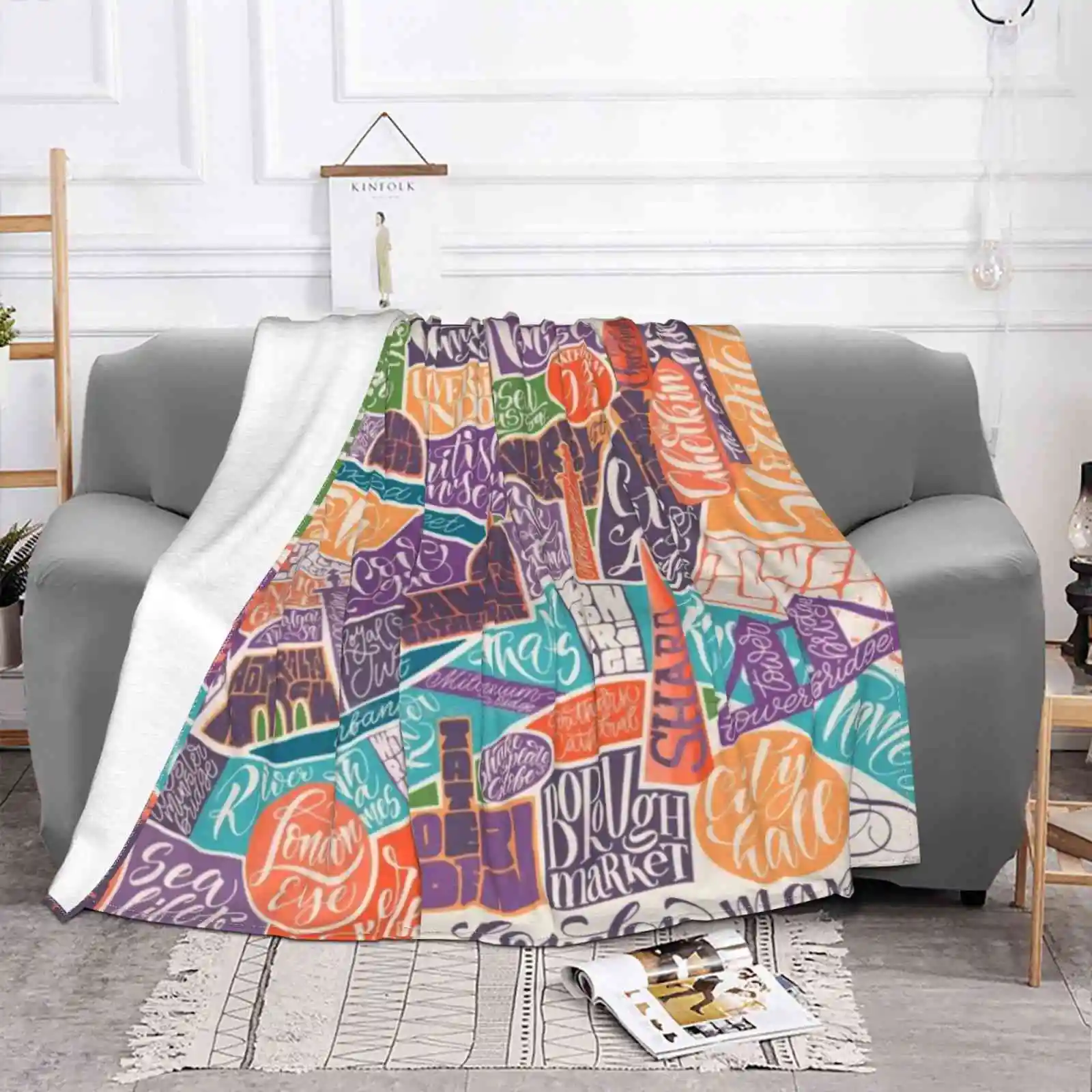 Карта Лондона. Новое поступление модное фланелевое одеяло для отдыха карта