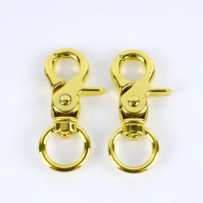 gold 4 шт./10 шт. металлическая пряжка для сумки, кольцо для ключей, застежка-карабин, поворотный триггер, зажимы, пряжки, крючки для сумок, аксессуары для самостоятельного подключения - Цвет: gold
