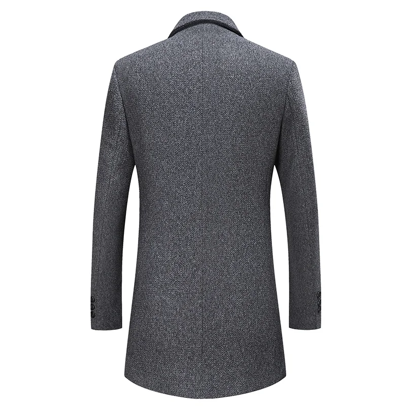 Ветровка мужская шерстяная с отложным воротником модная повседневная верхняя