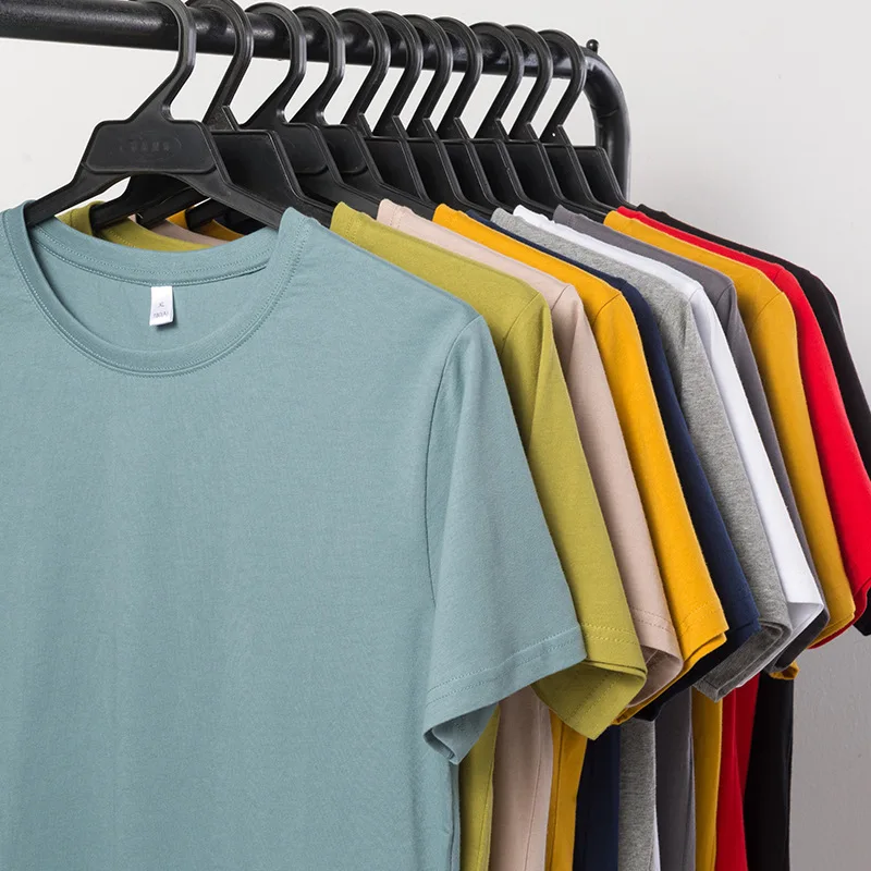 

Pure cotton round collar short sleeve T-shirt pure color