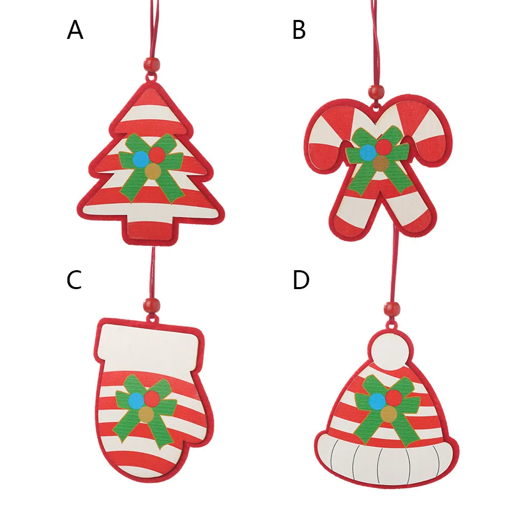 Рождественская краска деревянный кулон креативные маленькие подвесные