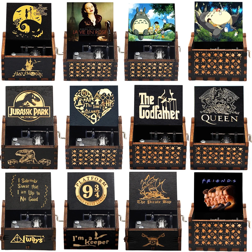 Классическая деревянная музыкальная шкатулка с рукояткой королева парка