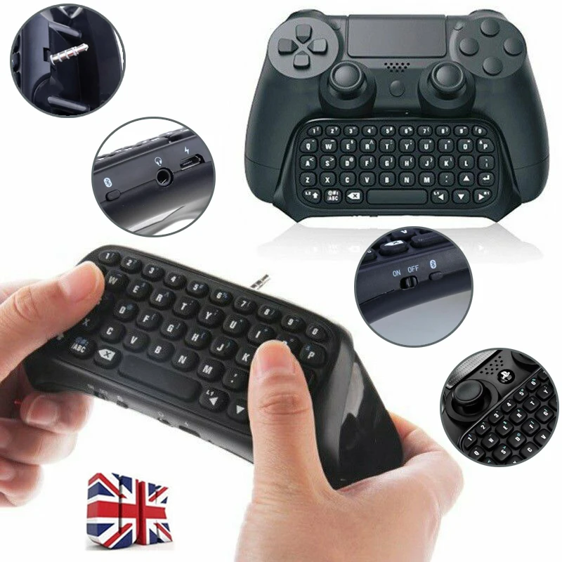 

For Playstation 4 PS4 UK Bluetooth Wireless Keyboard Chatpad Controller GamePad To Play Games Easier With Built-In Speaker