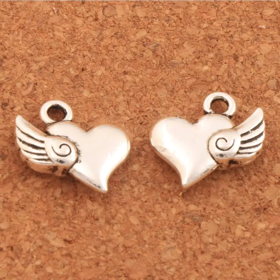 

Swirl Wings Heart Spacer Charm Beads 13.8x13mm 200PCS zinc alloy Pendants Alloy Handmade Jewelry DIY L905