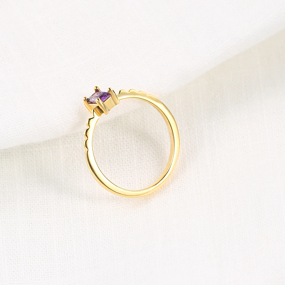 Квадратные милые кольца для женщин и девочек фиолетовые циркониевые Кристальные