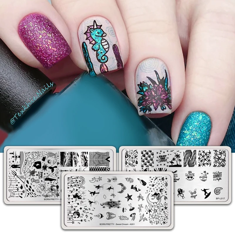 Штамповочные пластины BORN PRETTY Ocean для дизайна ногтей штамп штамповочный шаблон