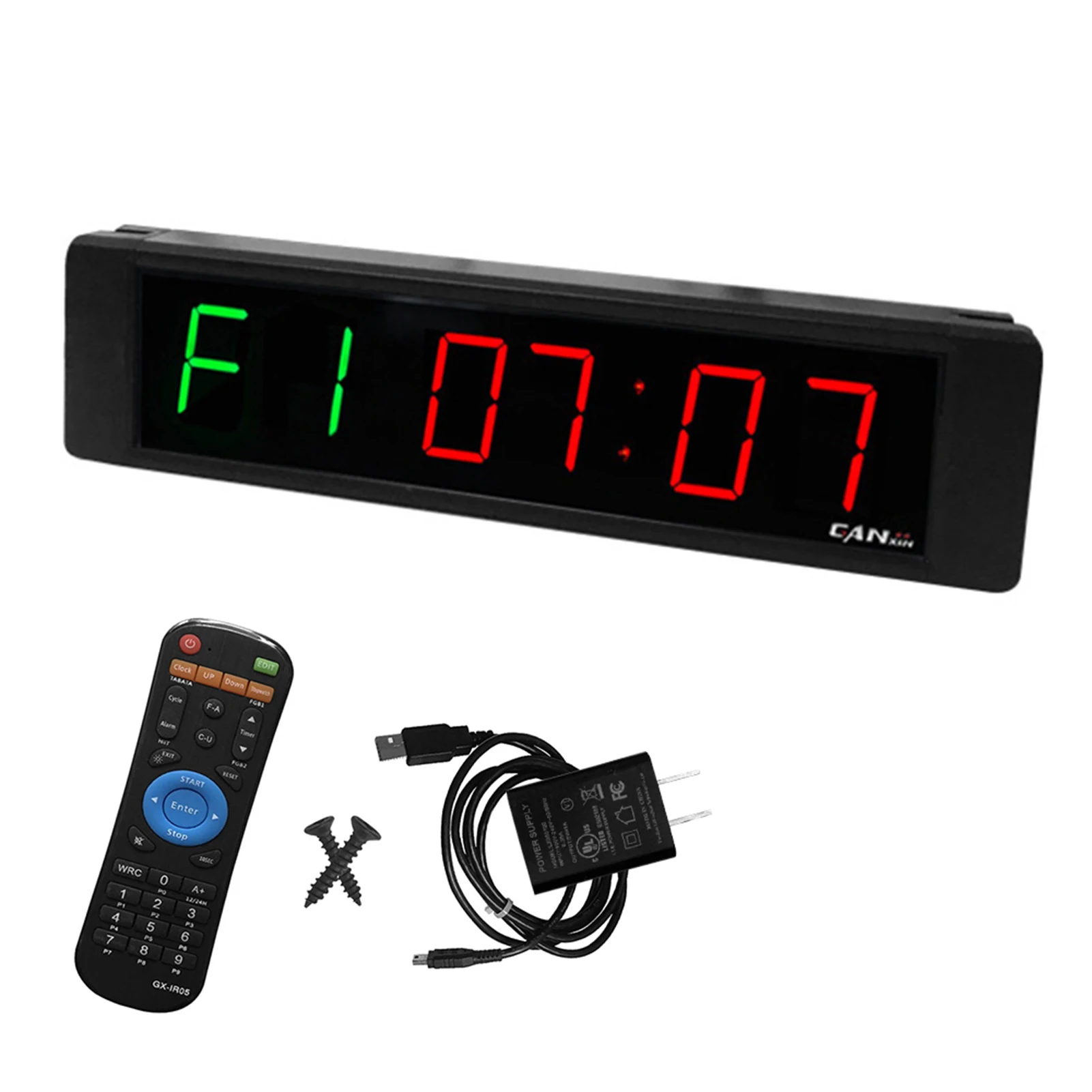 

Gym Timer Stopwatch with Remote Control Countdown/up Clock for Home Gym Fitness Training LED Interval Timer Clock
