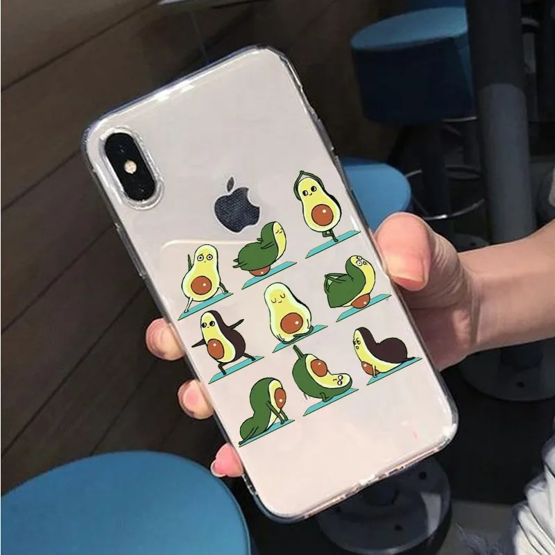 

cute animals Cat dog yoga Soft TPU Cover Phone Case For iPhone X XS MAX 6 6s 7 7plus 8 8Plus 5S SE XR 11 11Pro