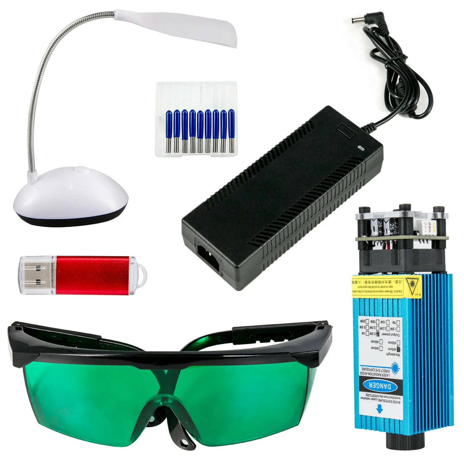 

CNC 3020 CNC Machine 300x200x40mm 5.5W Mini Laser Head Engraving for Wood