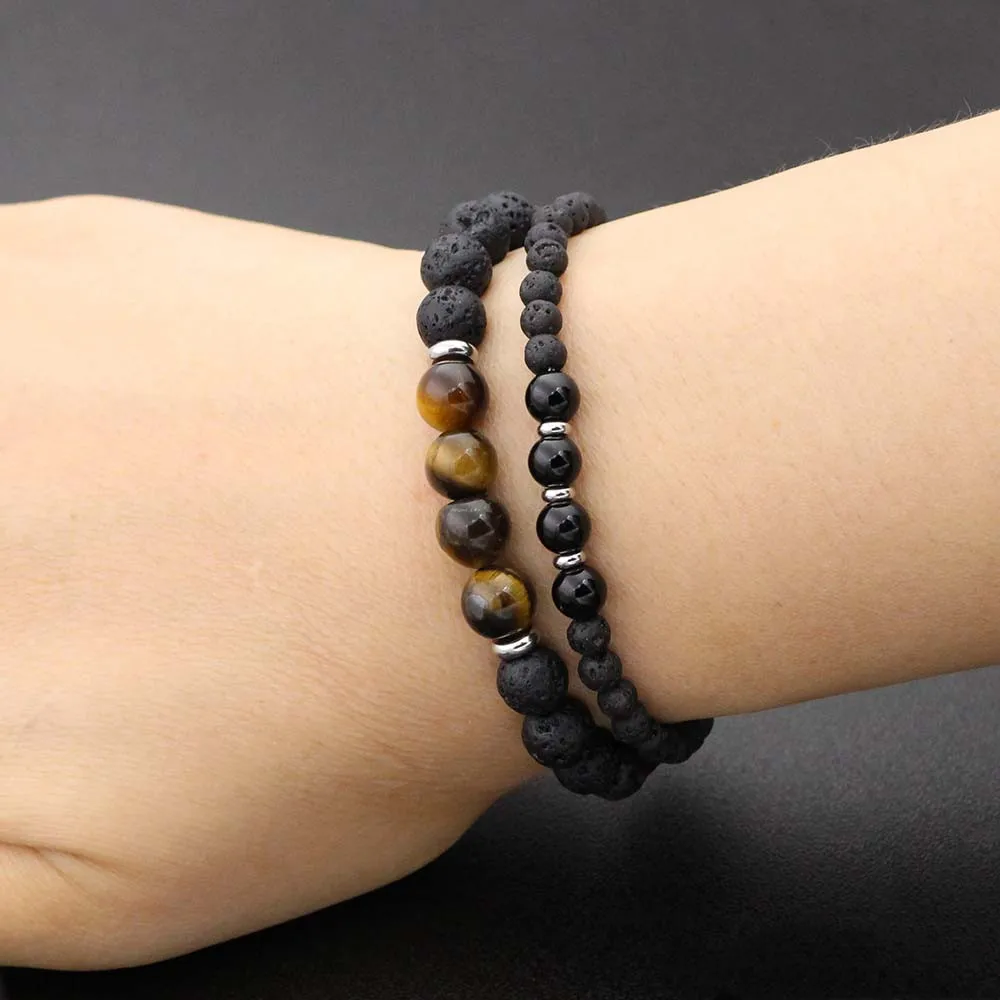 Расстояние пара браслет для мужчин и женщин нержавеющая сталь Лев натуральная