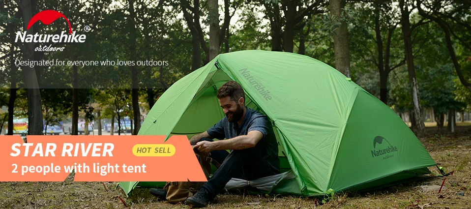 Naturehike палатка обновленная звезда река палатка Сверхлегкая 2 человека 4 сезона 20D силиконовая палатка с бесплатным ковриком NH17T012-T