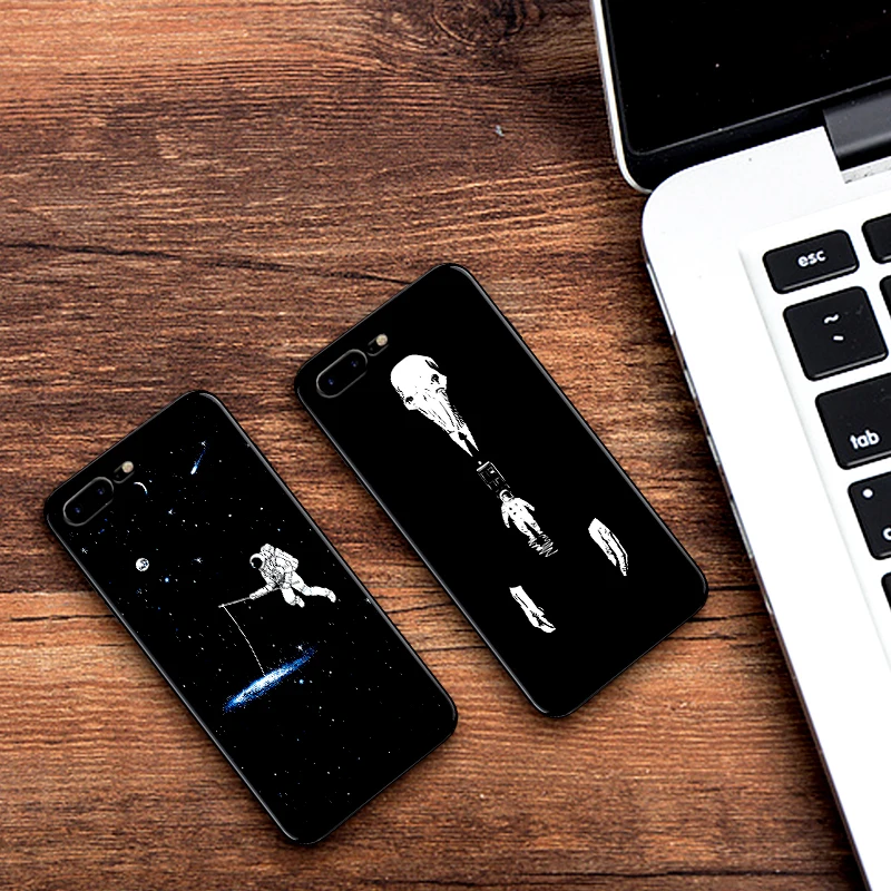 Мягкий чехол из ТПУ с изображением космонавта на Луне для Apple IPhone X XR XS MAX 5 5S 5C SE 6 S 7 8
