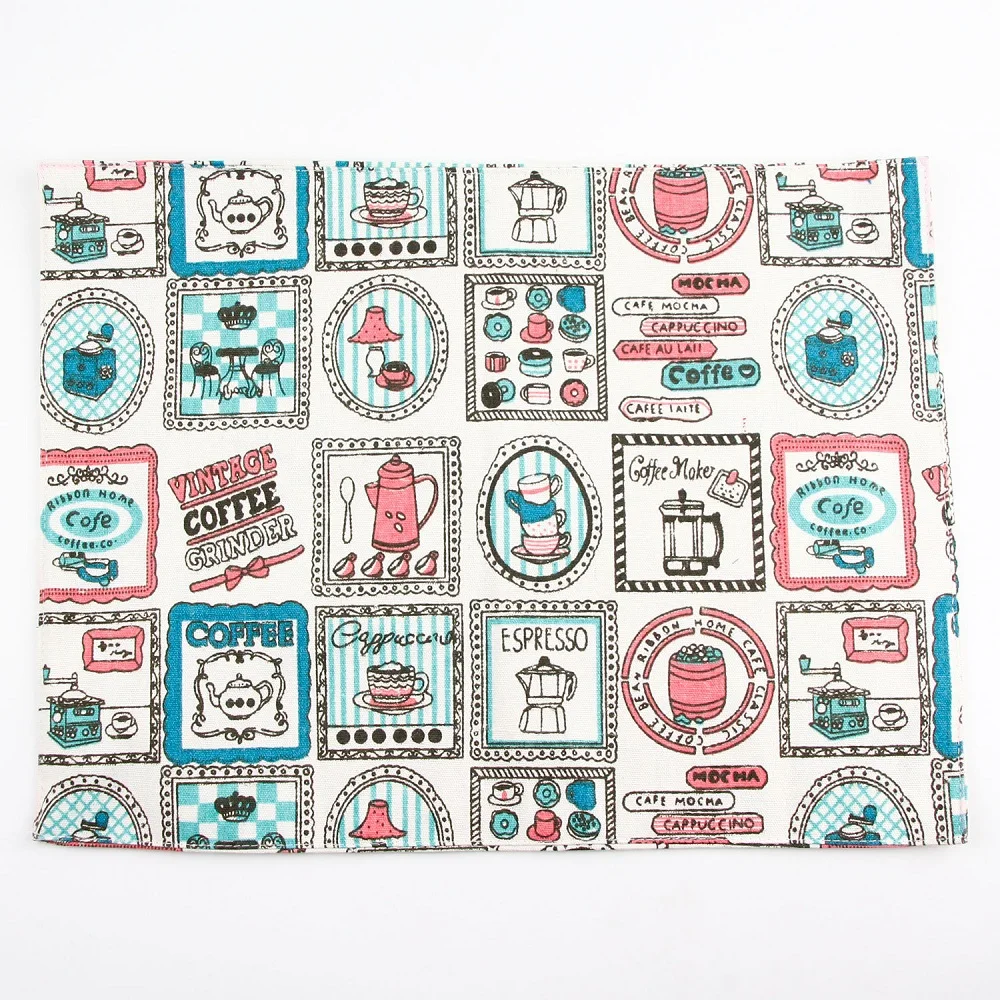 

8 Pcs Classical Simple French Polyester Cotton 30x40cm Insulation Placemat Soft Dining Mat Kids Table Napkin Fabric