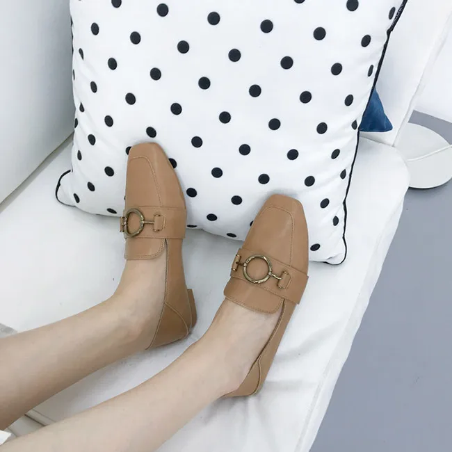 Boussac/однотонные туфли на плоской подошве в стиле ретро квадратном каблуке