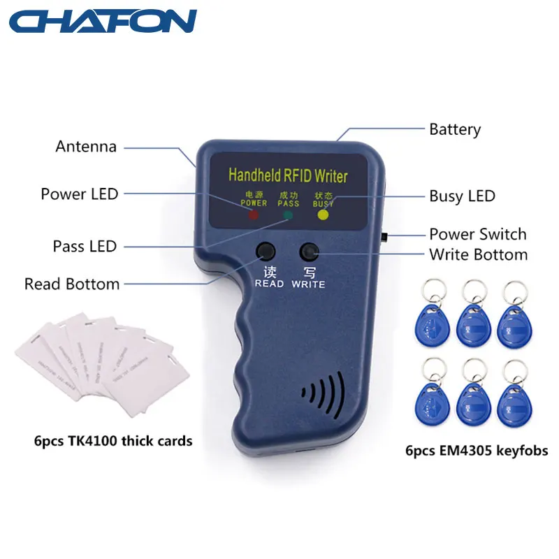 Chafon ручной rfid 125 кГц считыватель em4100 em4305 t5577 ключ fob Дубликатор Программист