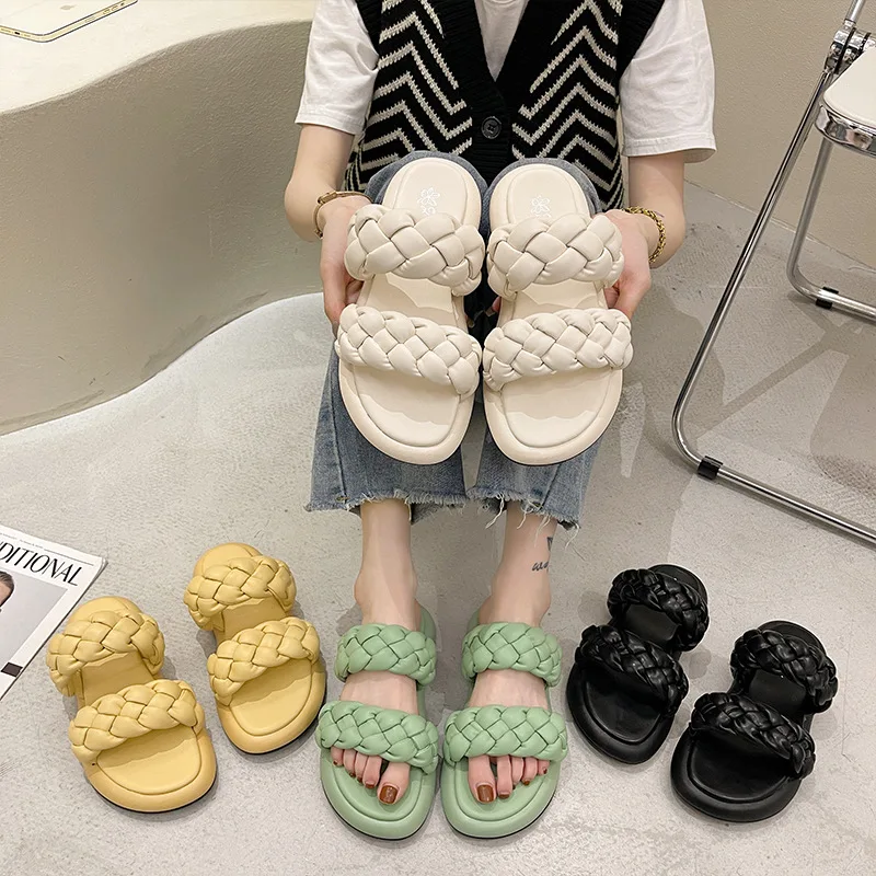 

Shoes Ladies' Slippers Luxury Slides Slipers Women Designer Soft Girl Flat 2021 Rubber Microfiber Bonded Leather PU Rome Basic