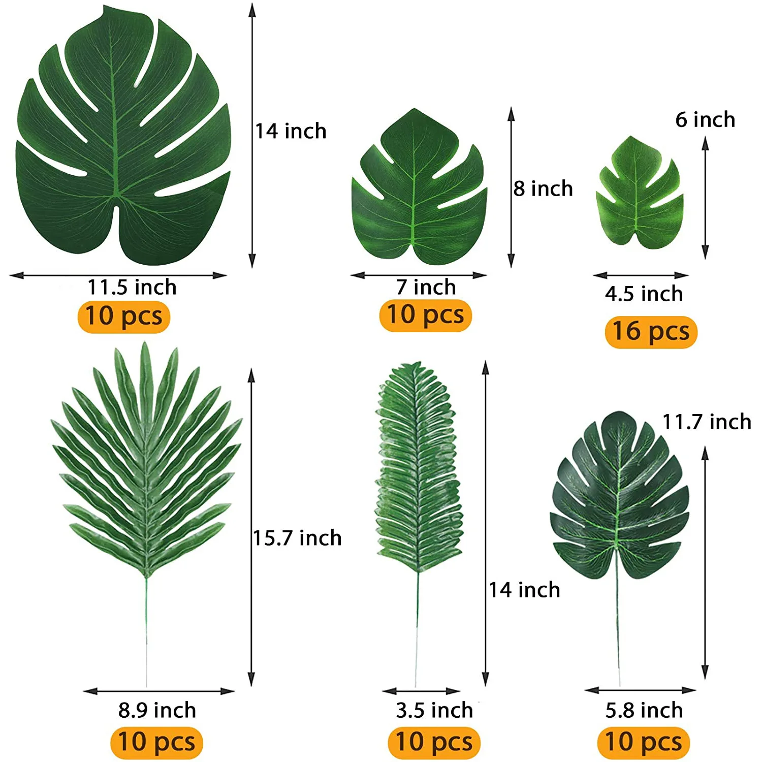 

120pcs Artificial Tropical Palm Leaves Simulation Leaf For Hawaiian Luau Party Jungle Beach Theme Party Decorations