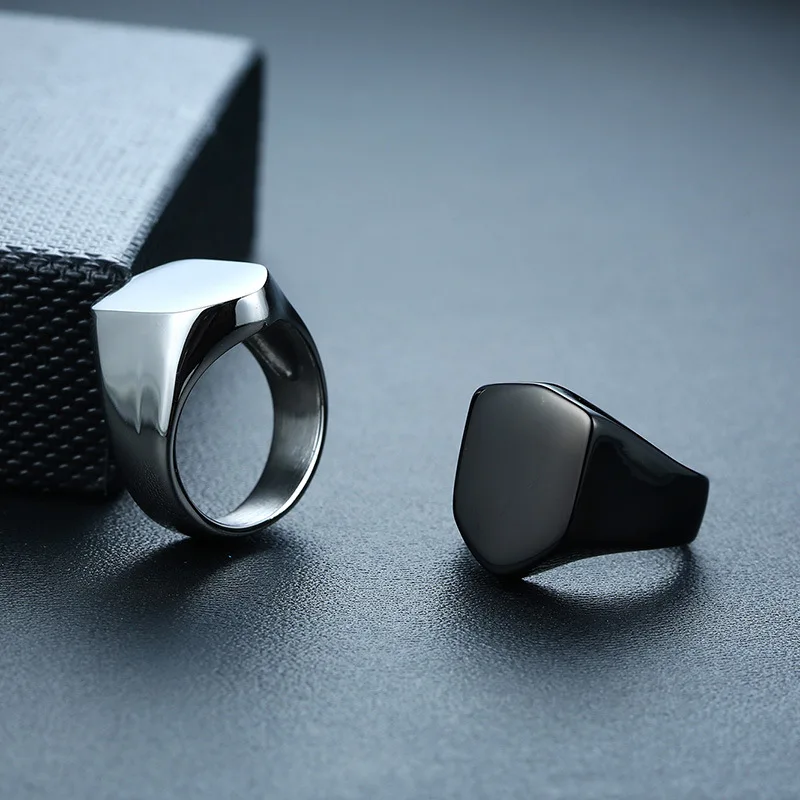 

Fashion Stainless Steel Men Ring For Boy Friendship Man Silver Color Ring Jewelry Accessories Personality Black Ring Male