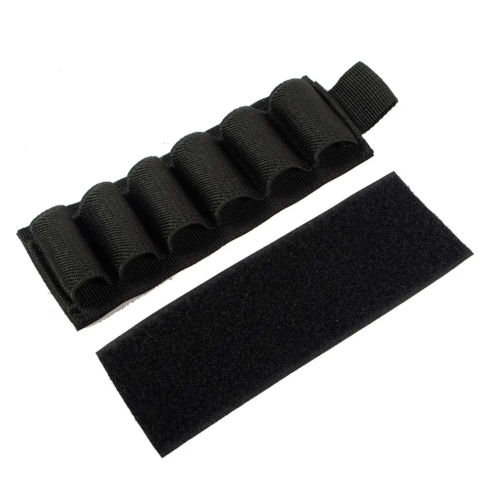

6 Round Shotgun Shell Holder Tactical 12/20 Ga Ammo Carrier Military Bullet Cartridge Pouch Airsoft Hunting Rifle Buttstock