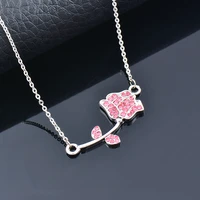 kioozol charm solid rose flower rhinestone pendant choker necklace for women vintage jewelry accessories 372 ko2
