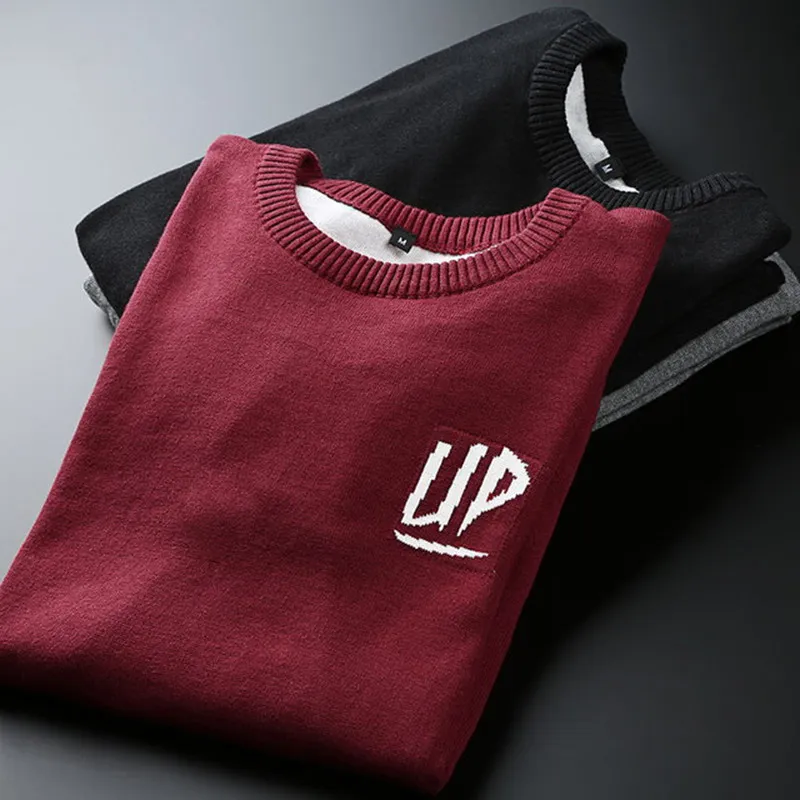 

Autumn new pure cotton men's Pullover Sweater men's round neck sweaters men's fashion knitwear