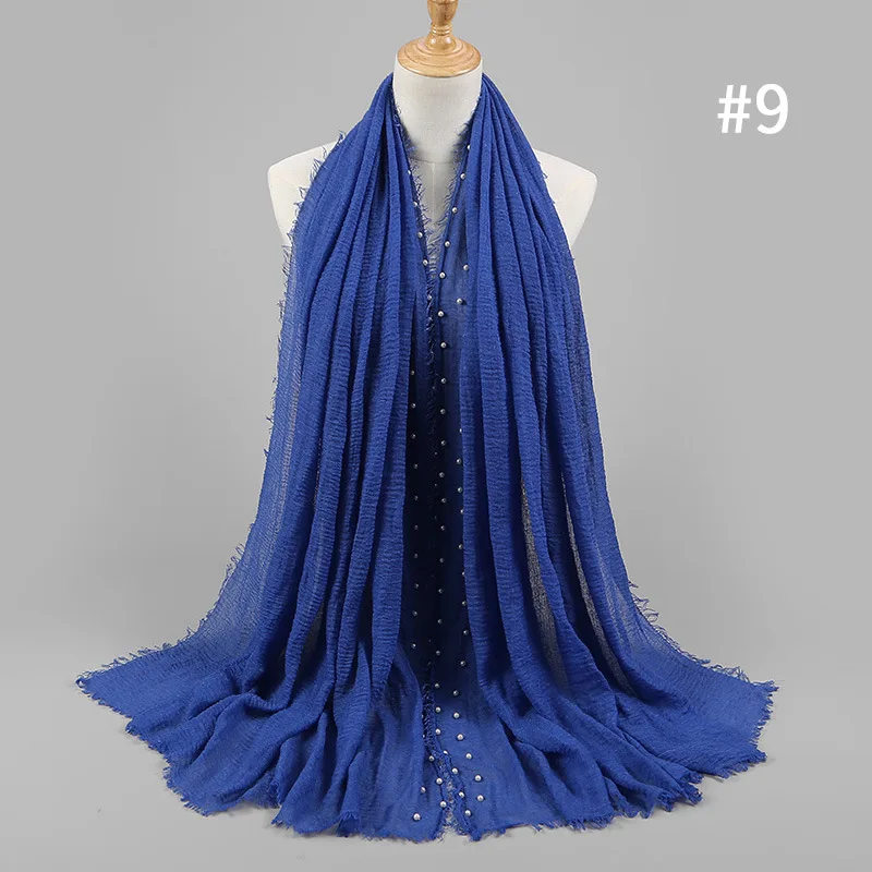 Хлопок Ислам ic хиджаб мусульманский Для женщин акриловых перламутровых мягкий