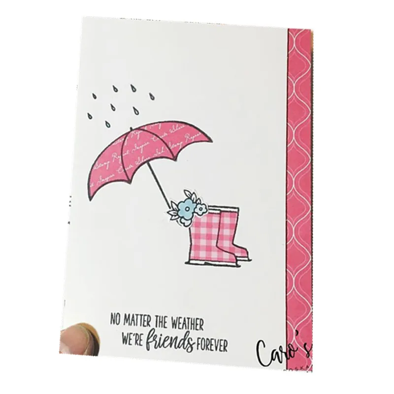 Под зонтиком прозрачный Штамп для рукоделия скрапбукинга открыток детей