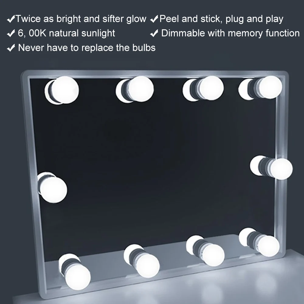 Зеркало для макияжа набор светодиодных лампочек 10 лампочка косметического