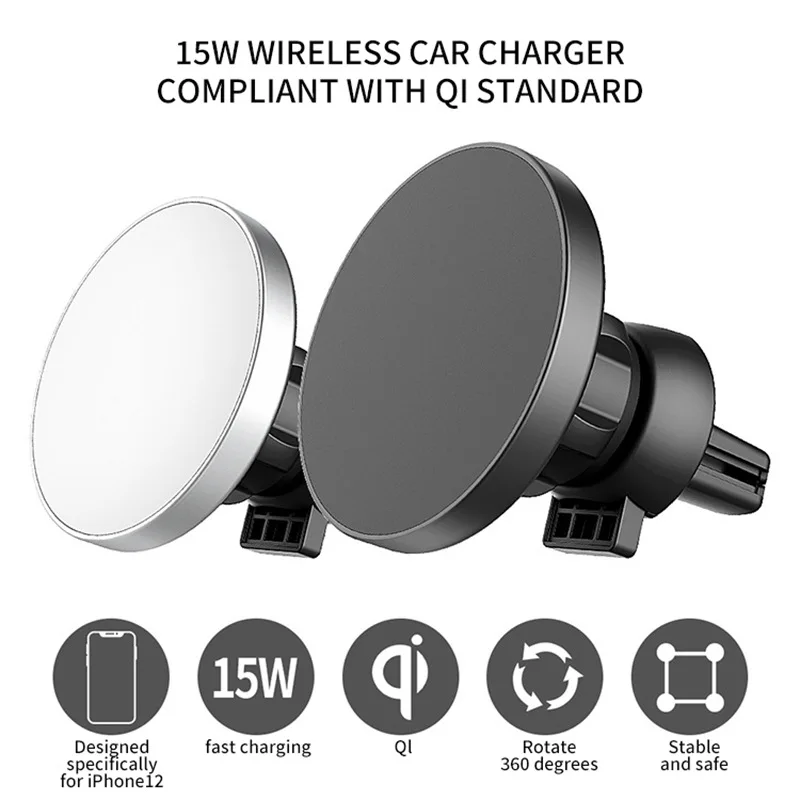 

Car Strong Magnetic Fast Charging Phone Holder Wireless Charger 15W QI Standard for I12