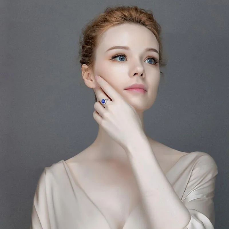 Женское кольцо с сапфиром серебро 925 пробы | Украшения и аксессуары