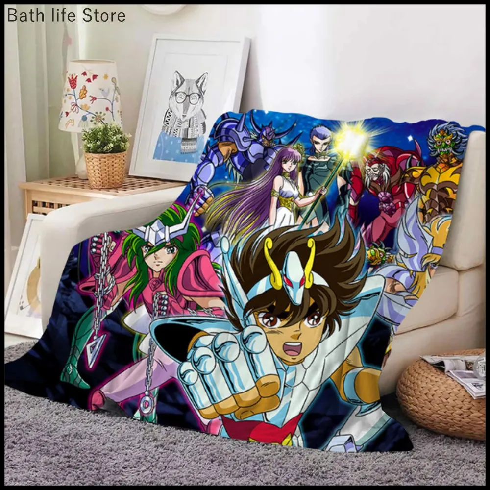

Одеяло в стиле аниме «Рыцари Зодиака», одеяло для кровати, плюшевое пушистое украшение для дома для подростков, постельное белье